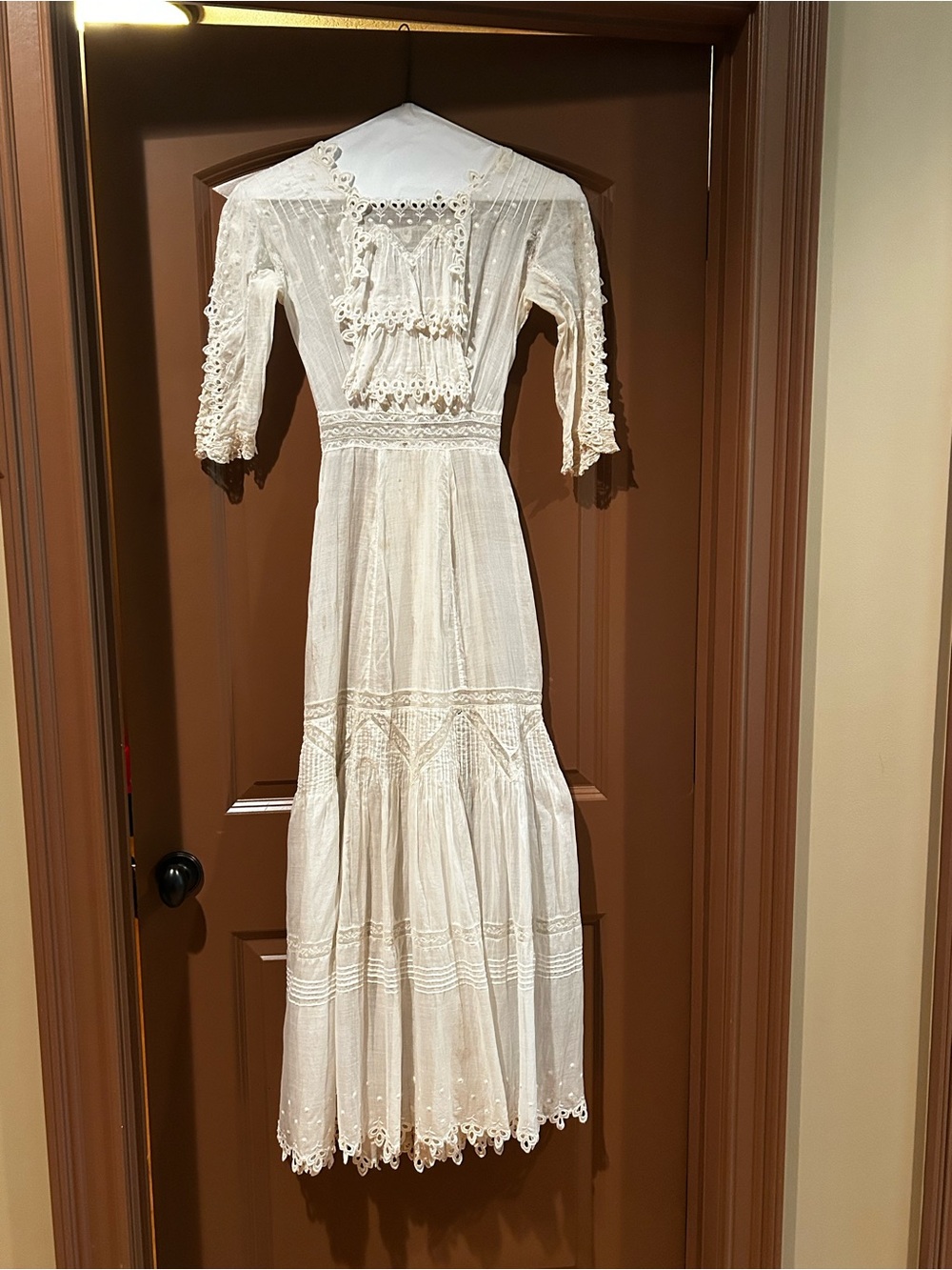 1910’s Edwardian French Cotton Lingerie Dress XXS